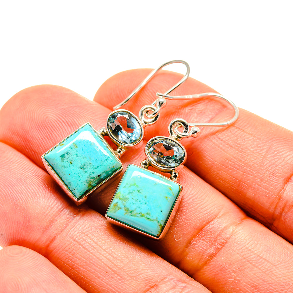 Arizona Turquoise Earrings handcrafted by Anasilvercos - EARR413410