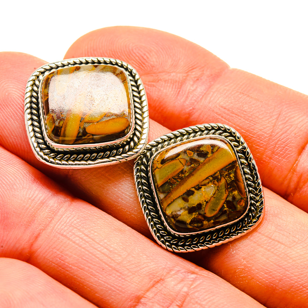Chert Breccia Earrings handcrafted by Anasilvercos - EARR413424