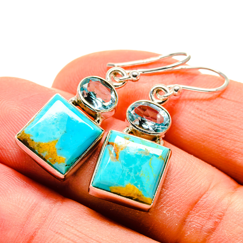 Arizona Turquoise Earrings handcrafted by Anasilvercos - EARR413447