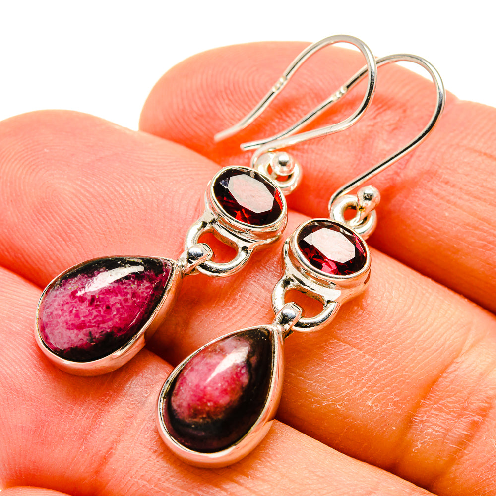 Rhodonite Earrings handcrafted by Anasilvercos - EARR413451