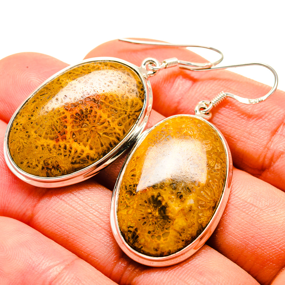 Fossil Coral Earrings handcrafted by Anasilvercos - EARR413482