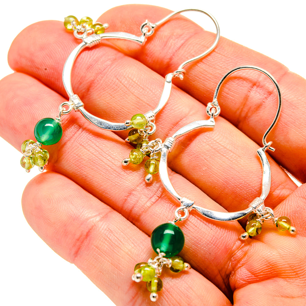 Green Onyx Earrings handcrafted by Anasilvercos - EARR413490