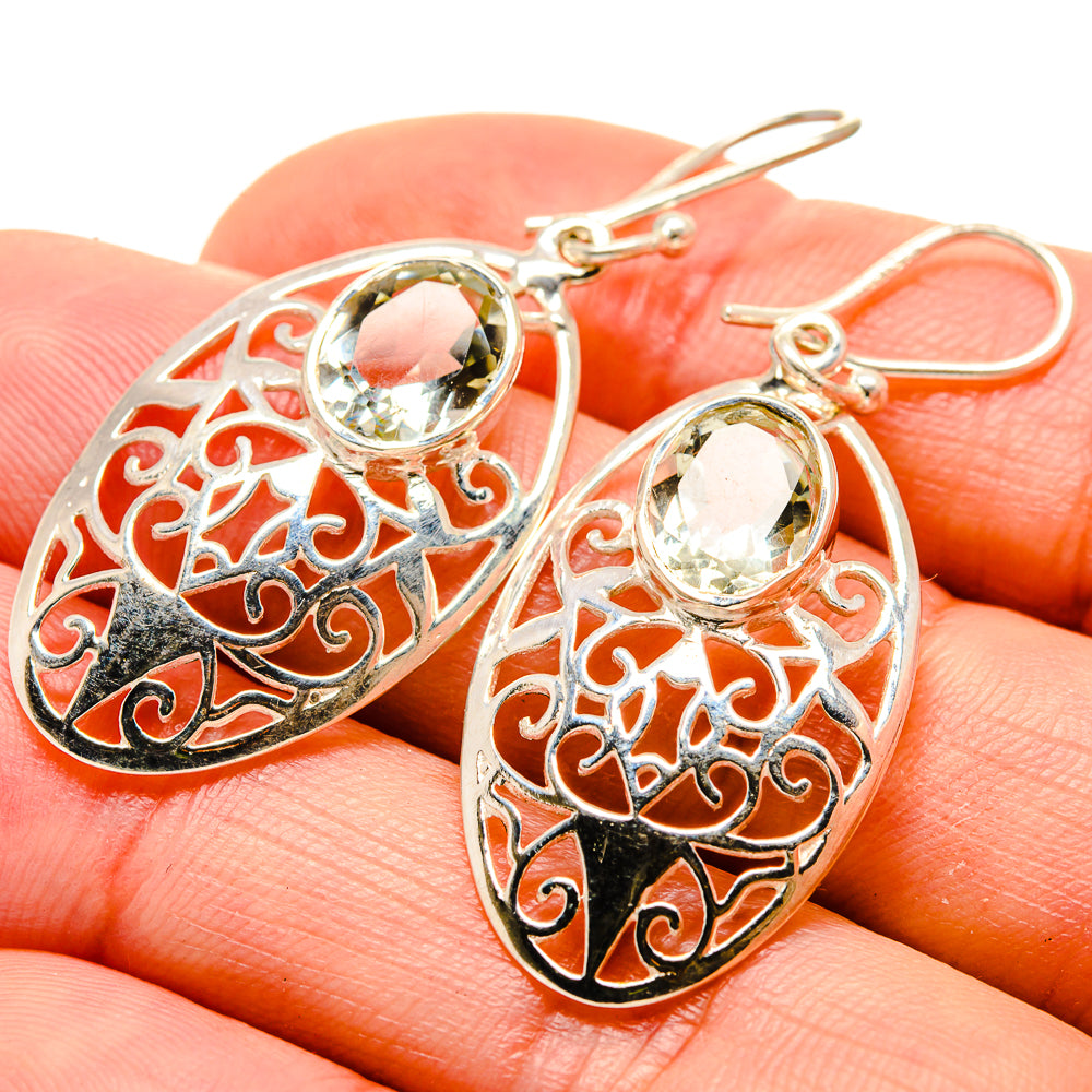 Green Amethyst Earrings handcrafted by Anasilvercos - EARR413500