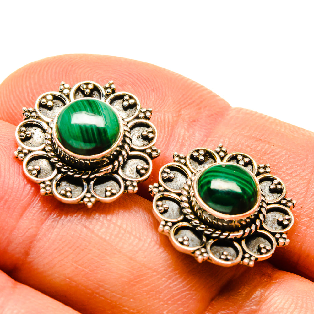Malachite Earrings handcrafted by Anasilvercos - EARR413504
