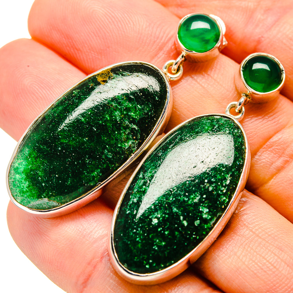 Green Aventurine Earrings handcrafted by Anasilvercos - EARR413505