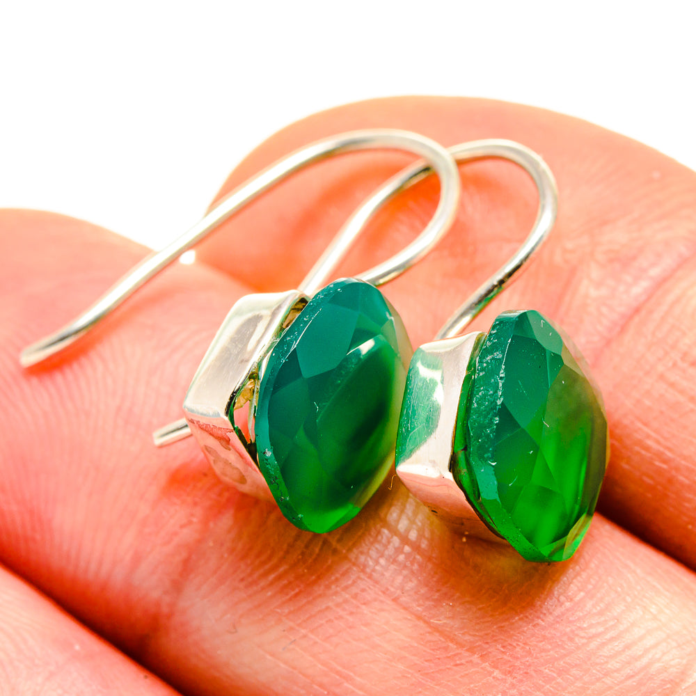 Green Onyx Earrings handcrafted by Anasilvercos - EARR413612