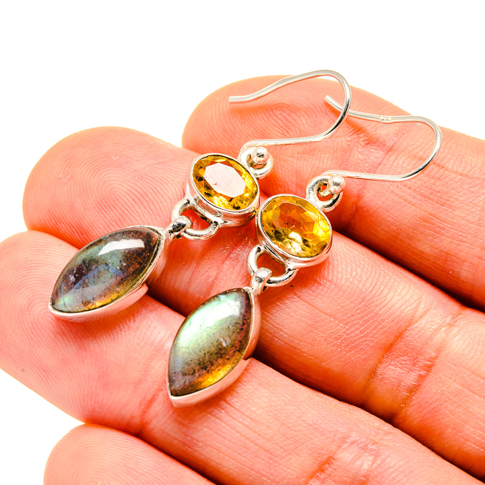 Labradorite, Citrine Earrings handcrafted by Anasilvercos - EARR413621