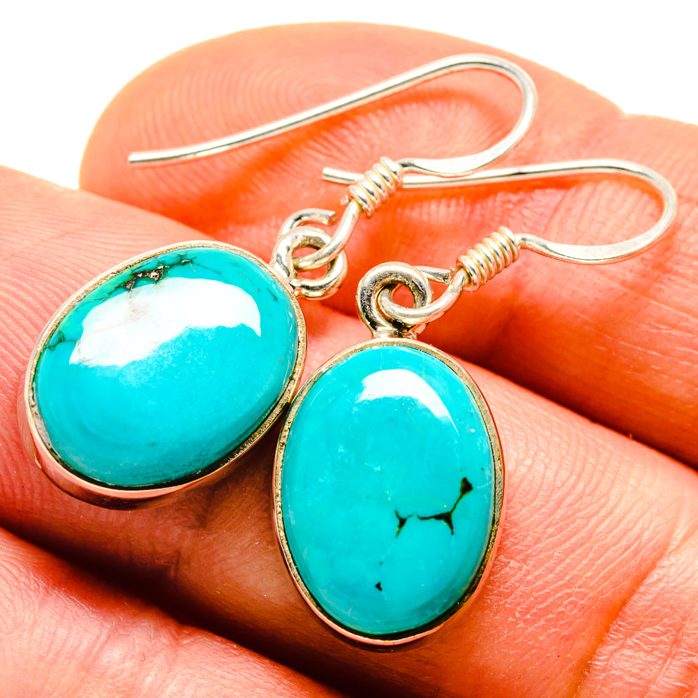 Arizona Turquoise Earrings handcrafted by Anasilvercos - EARR413628