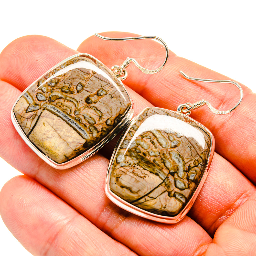 Mushroom Rhyolite Earrings handcrafted by Anasilvercos - EARR413633