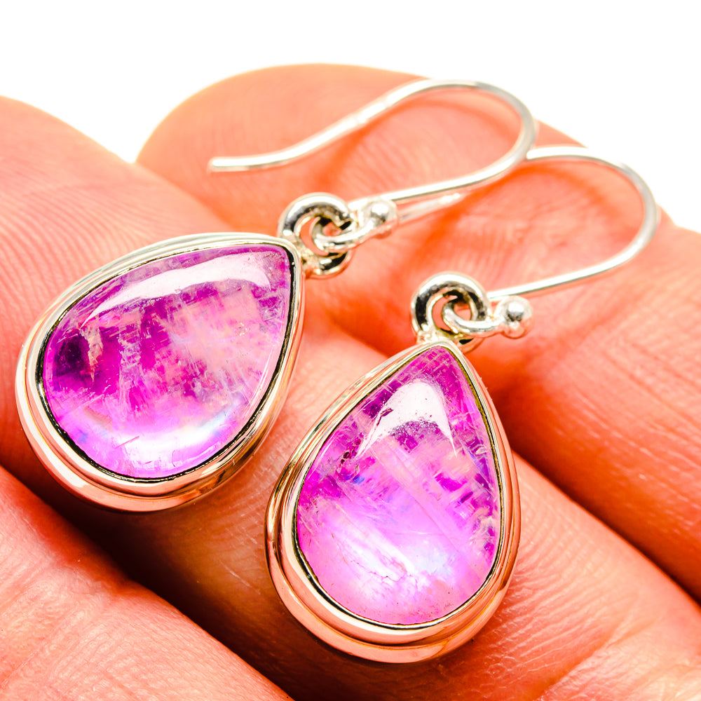 Pink Moonstone Earrings handcrafted by Anasilvercos - EARR413634
