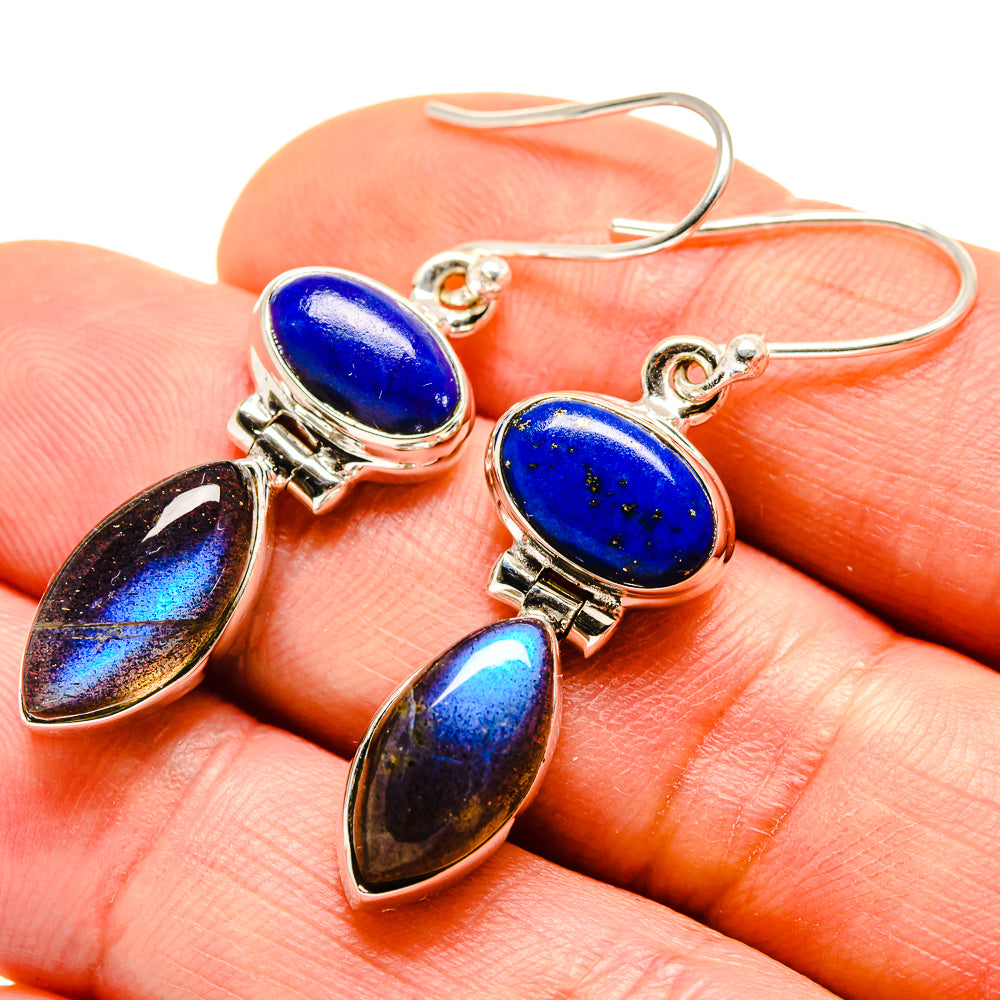 Labradorite, Lapis Lazuli Earrings handcrafted by Anasilvercos - EARR413645