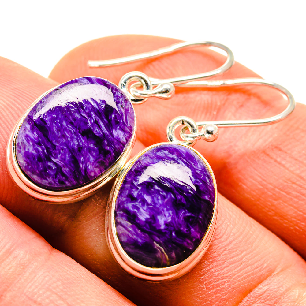 Charoite Earrings handcrafted by Anasilvercos - EARR413665