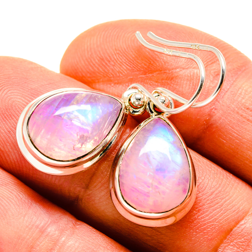Pink Moonstone Earrings handcrafted by Anasilvercos - EARR413675