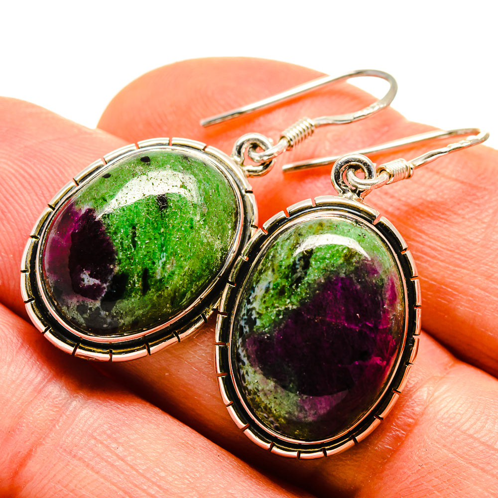 Ruby Zoisite Earrings handcrafted by Anasilvercos - EARR413687