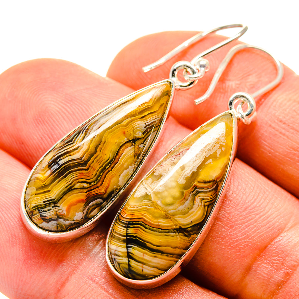 Laguna Lace Agate Earrings handcrafted by Anasilvercos - EARR413691