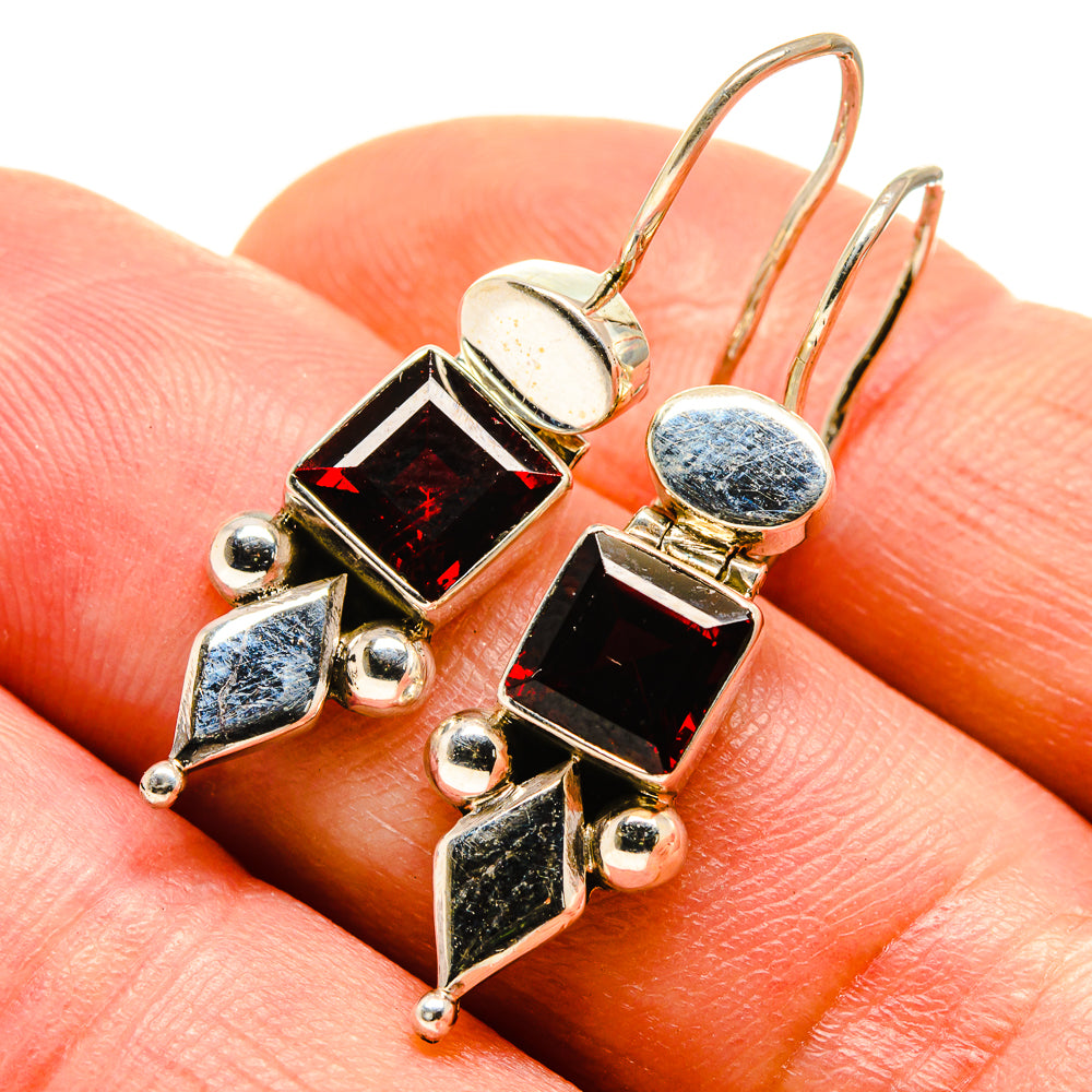 Garnet Earrings handcrafted by Anasilvercos - EARR413694