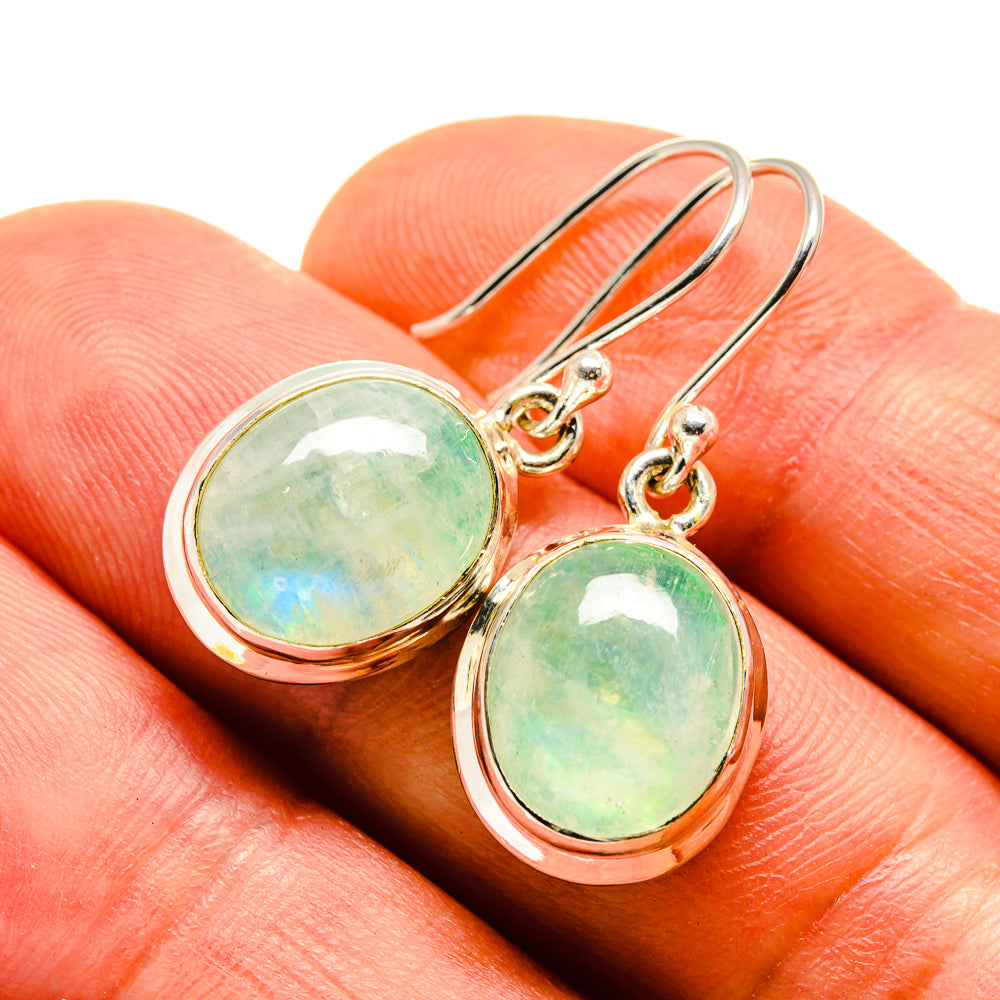 Green Moonstone Earrings handcrafted by Anasilvercos - EARR413697