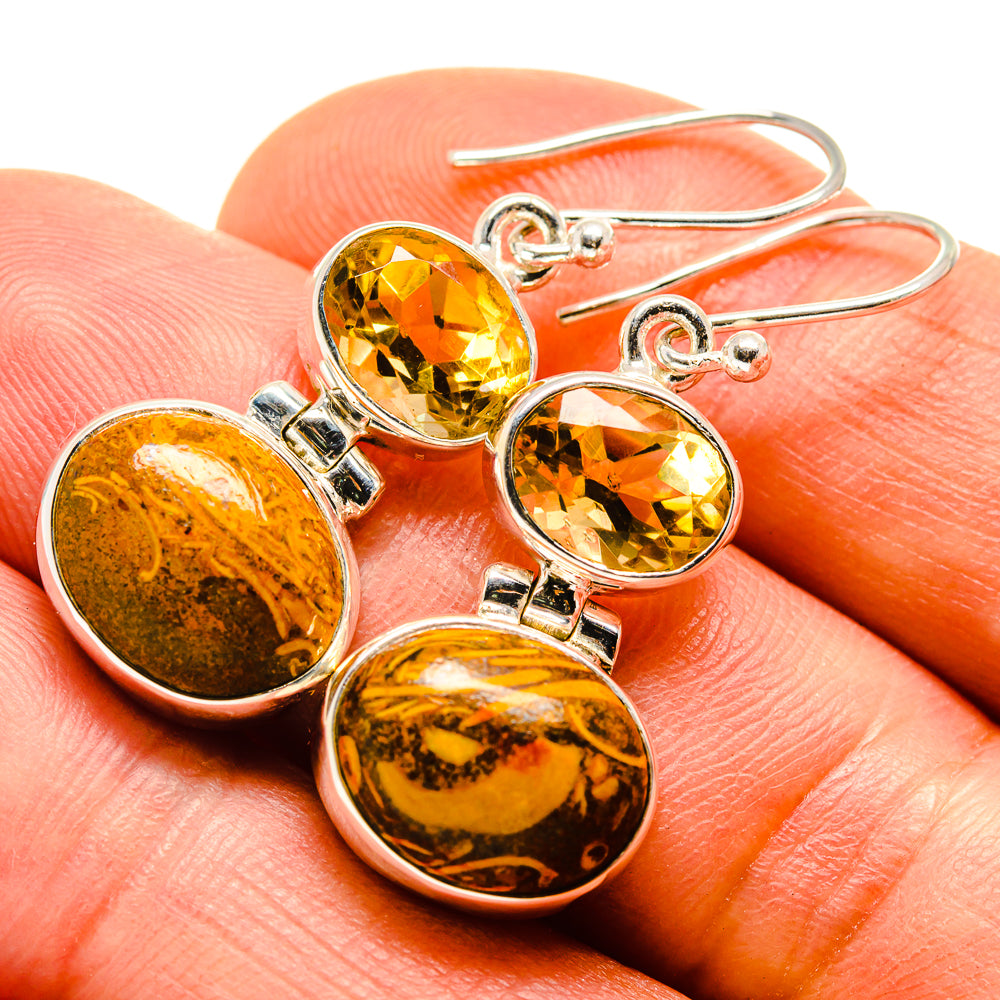 Chert Breccia Earrings handcrafted by Anasilvercos - EARR413700