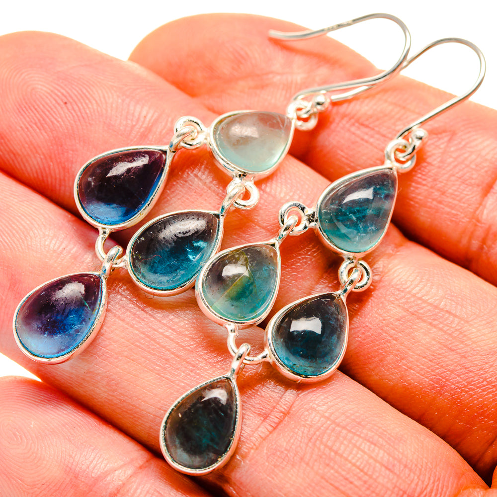 Blue Fluorite Earrings handcrafted by Anasilvercos - EARR413710