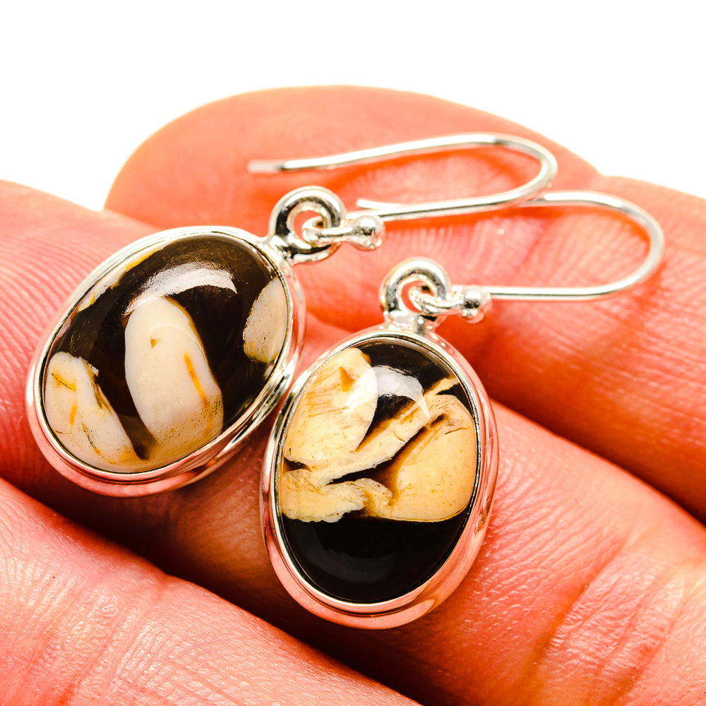 Peanut Wood Jasper Earrings handcrafted by Anasilvercos - EARR413714