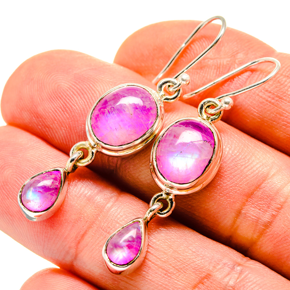Pink Moonstone Earrings handcrafted by Anasilvercos - EARR413715