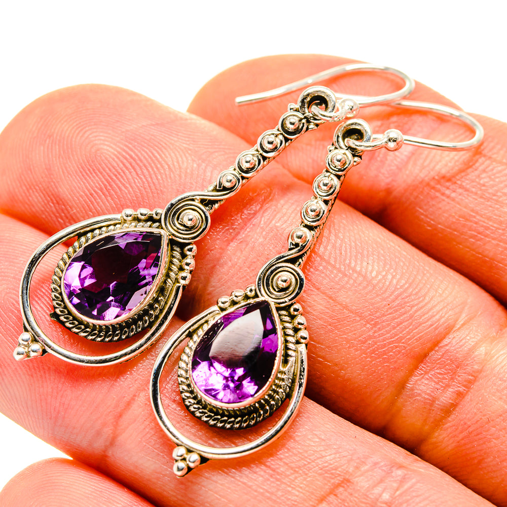 Amethyst Earrings handcrafted by Anasilvercos - EARR413717