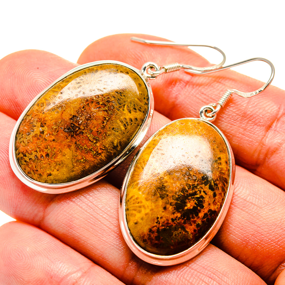 Fossil Coral Earrings handcrafted by Anasilvercos - EARR413718