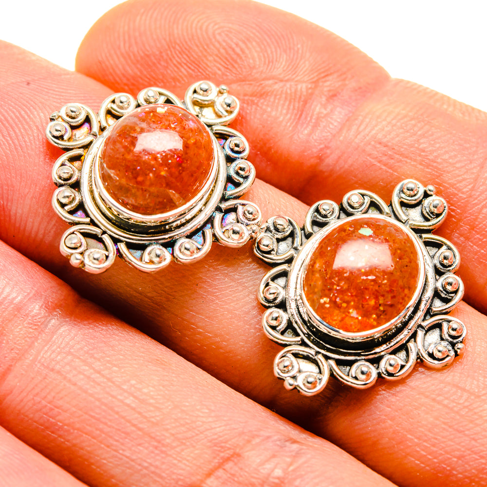 Sunstone Earrings handcrafted by Anasilvercos - EARR413738