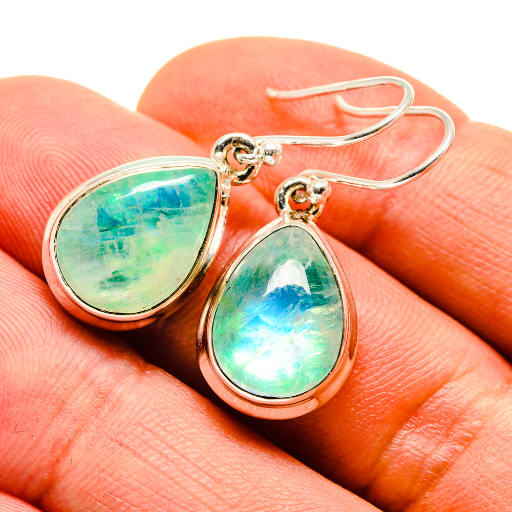 Green Moonstone Earrings handcrafted by Anasilvercos - EARR413745