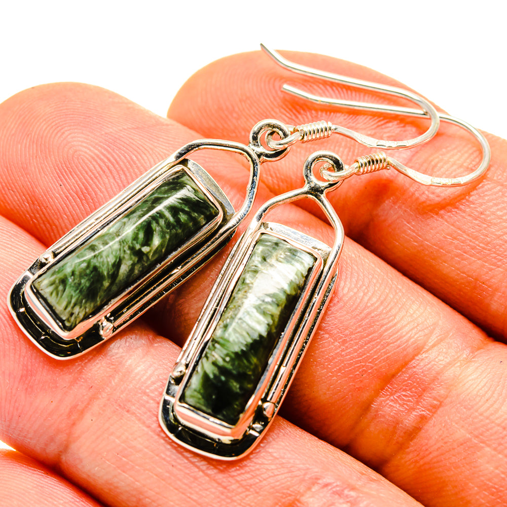 Seraphinite Earrings handcrafted by Anasilvercos - EARR413754