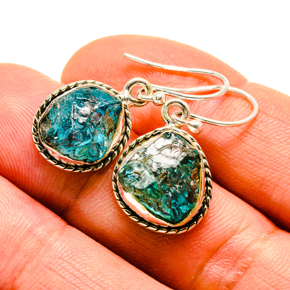 Blue Fluorite Earrings handcrafted by Anasilvercos - EARR413761