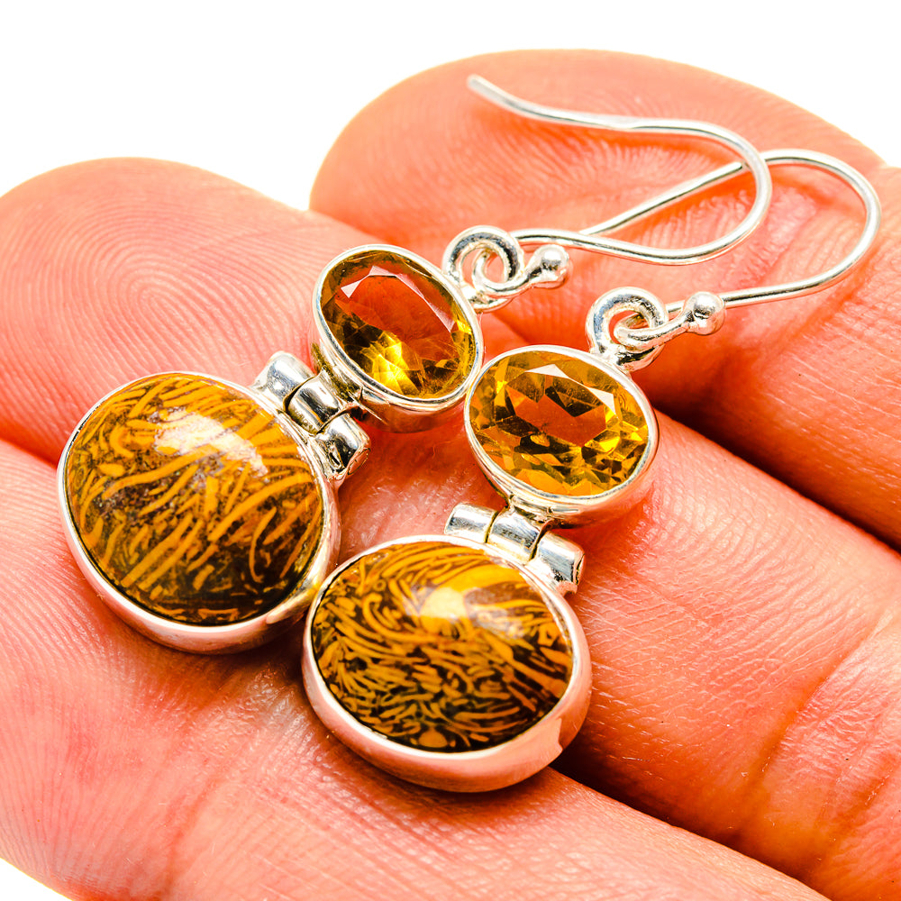 Coquina Jasper Earrings handcrafted by Anasilvercos - EARR413765