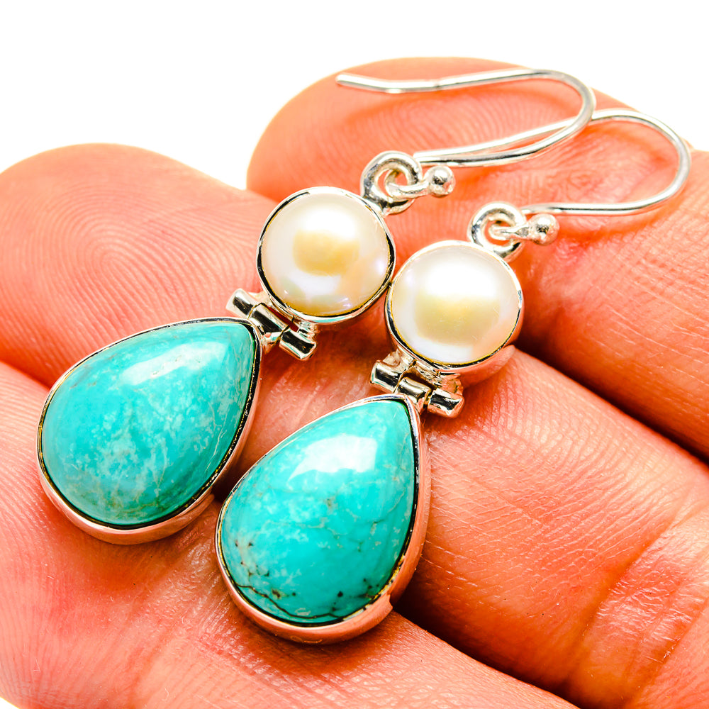 Arizona Turquoise Earrings handcrafted by Anasilvercos - EARR413784