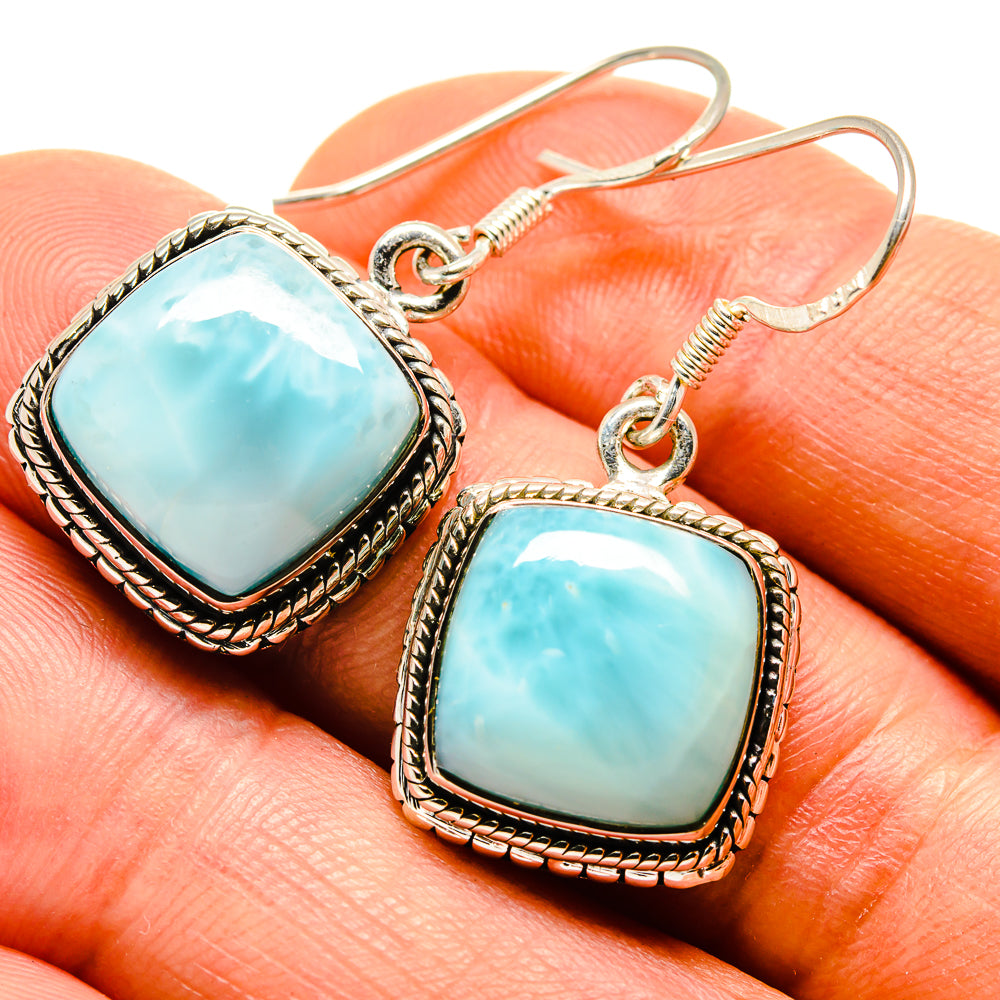 Larimar Earrings handcrafted by Anasilvercos - EARR413785