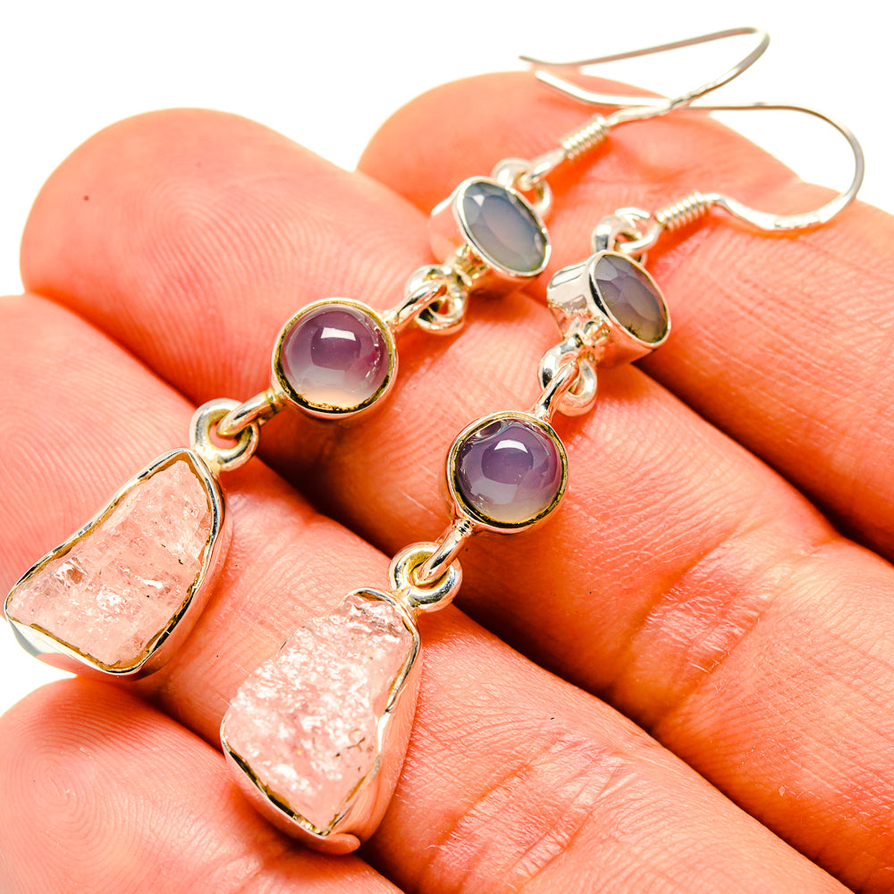 Rose Quartz Earrings handcrafted by Anasilvercos - EARR413793