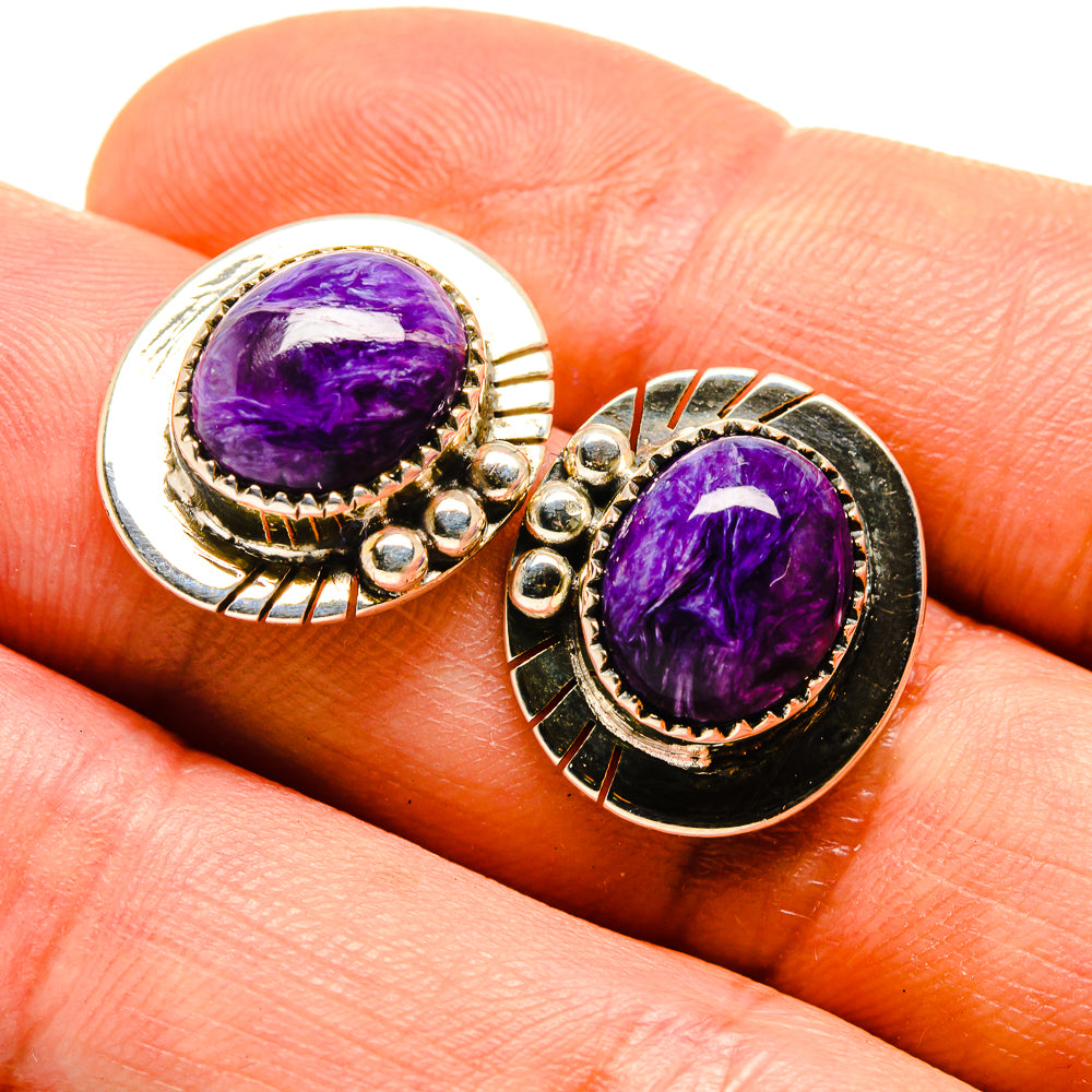Charoite Earrings handcrafted by Anasilvercos - EARR413799