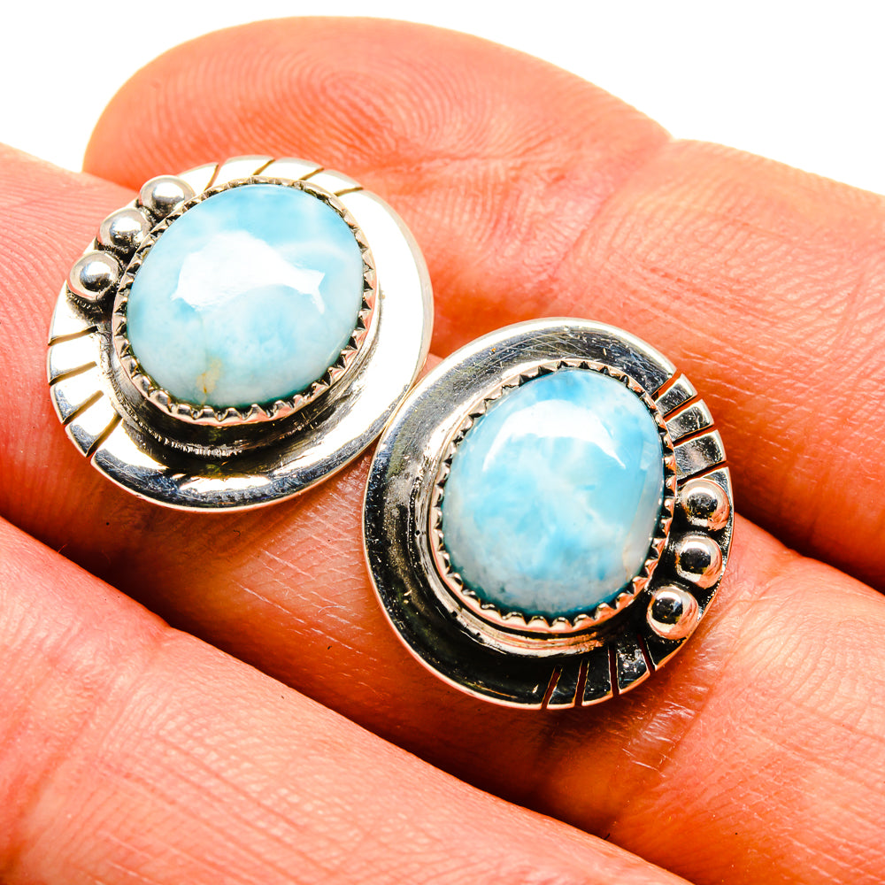 Larimar Earrings handcrafted by Anasilvercos - EARR413804