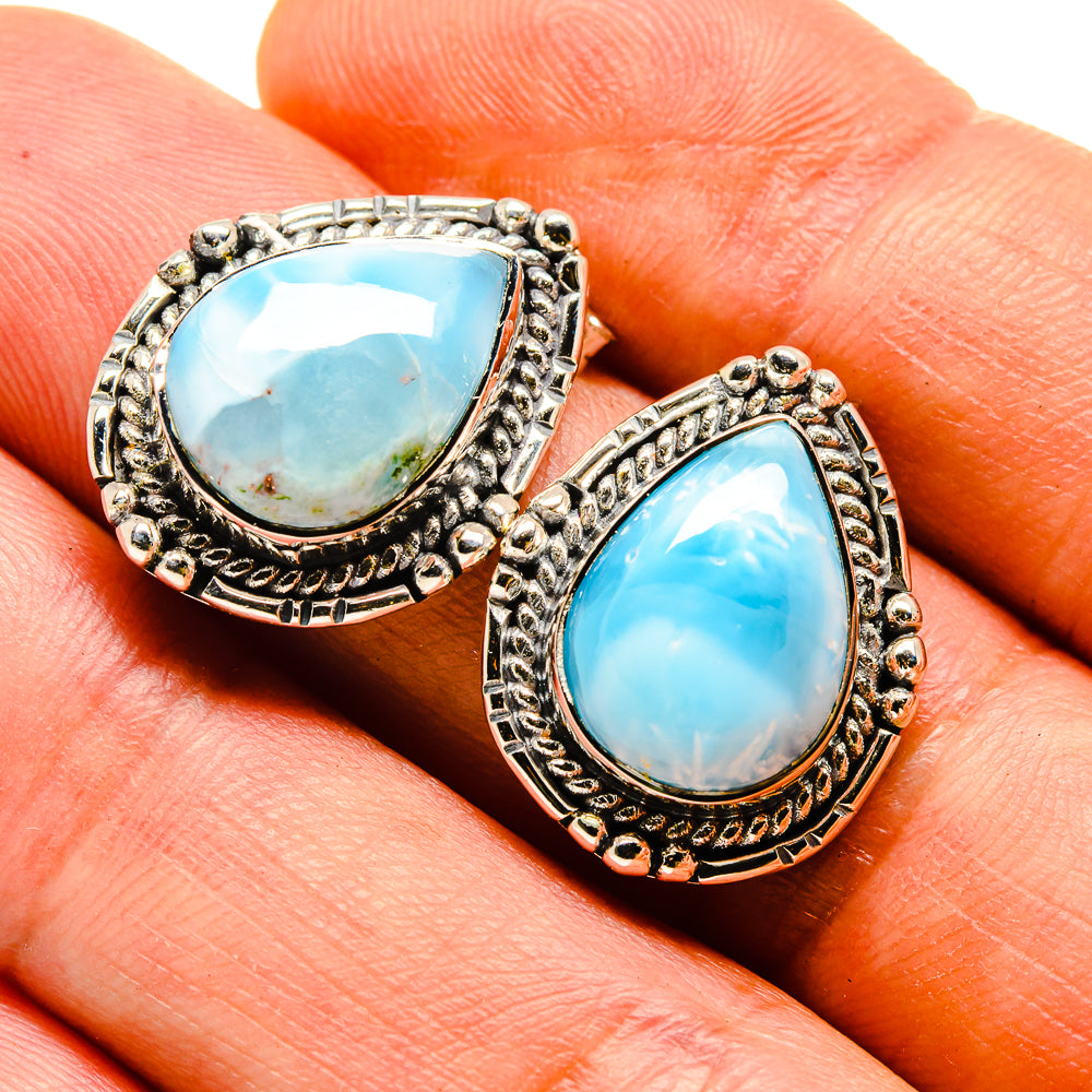 Larimar Earrings handcrafted by Anasilvercos - EARR413816