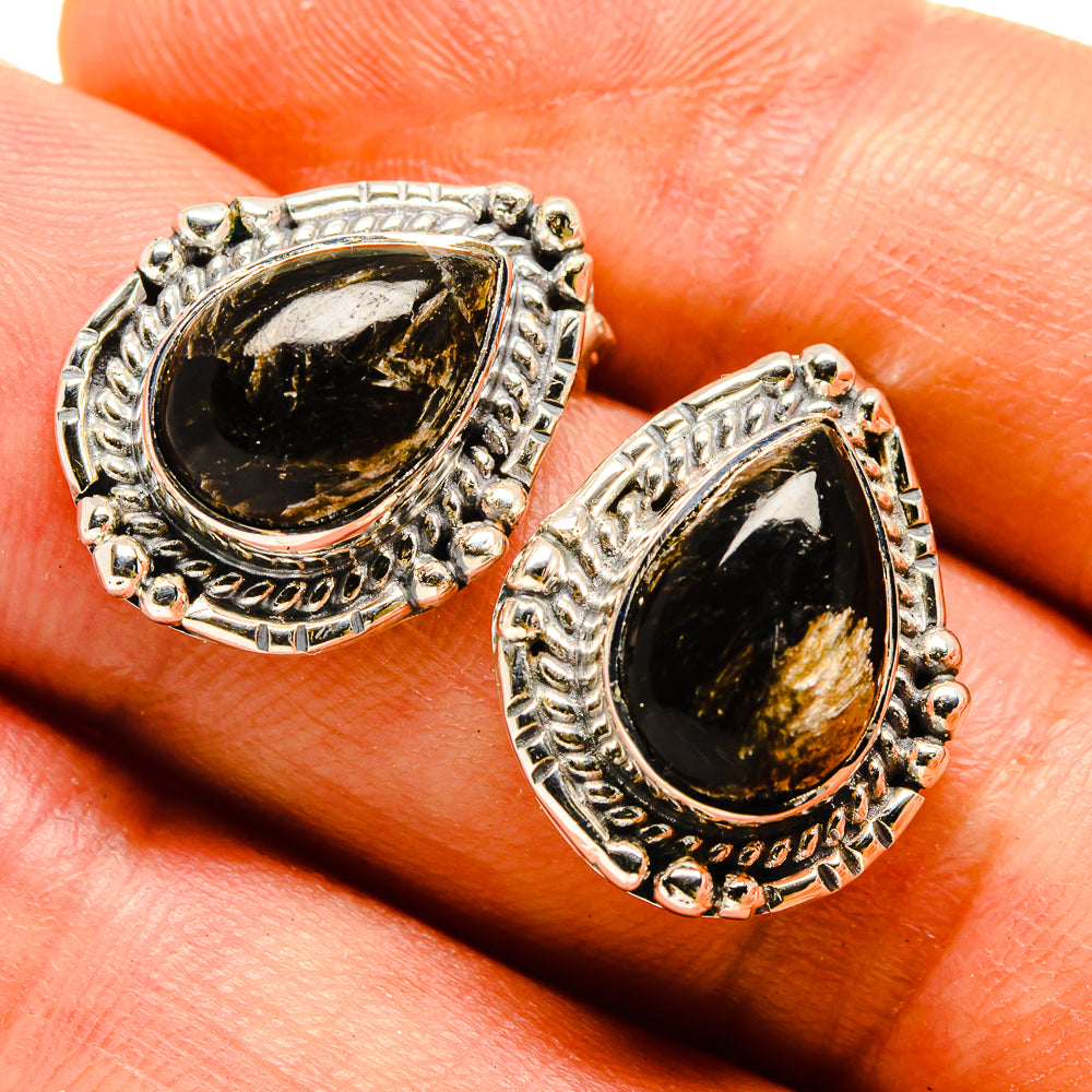 Golden Seraphinite Earrings handcrafted by Anasilvercos - EARR413818