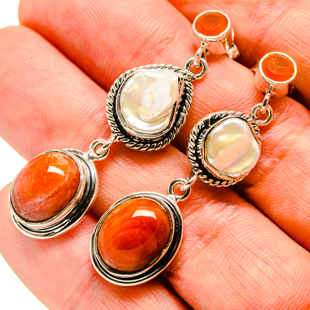 Carnelian Earrings handcrafted by Anasilvercos - EARR413821