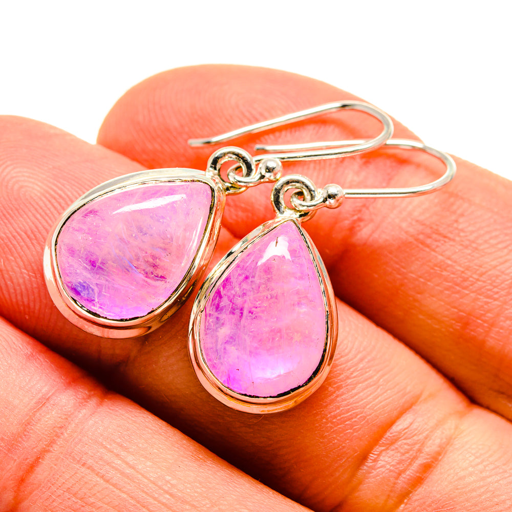 Pink Moonstone Earrings handcrafted by Anasilvercos - EARR413826