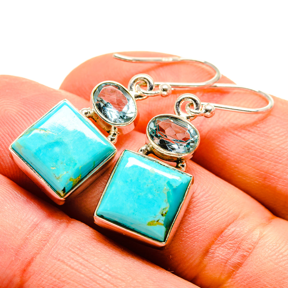 Arizona Turquoise Earrings handcrafted by Anasilvercos - EARR413831