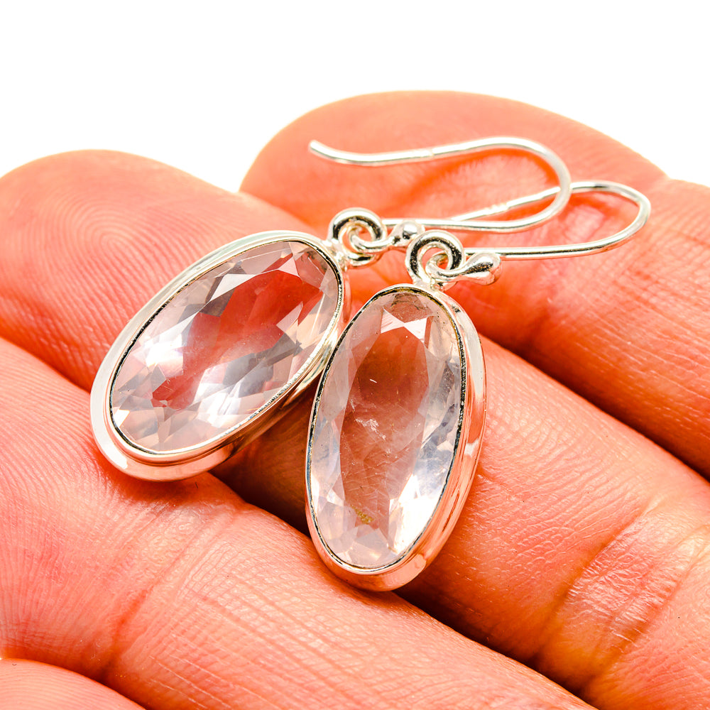 Rose Quartz Earrings handcrafted by Anasilvercos - EARR413852