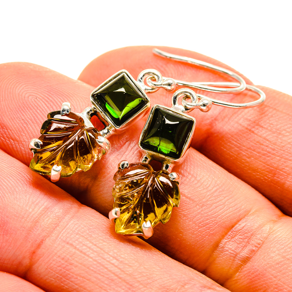 Green Tourmaline Earrings handcrafted by Anasilvercos - EARR413855