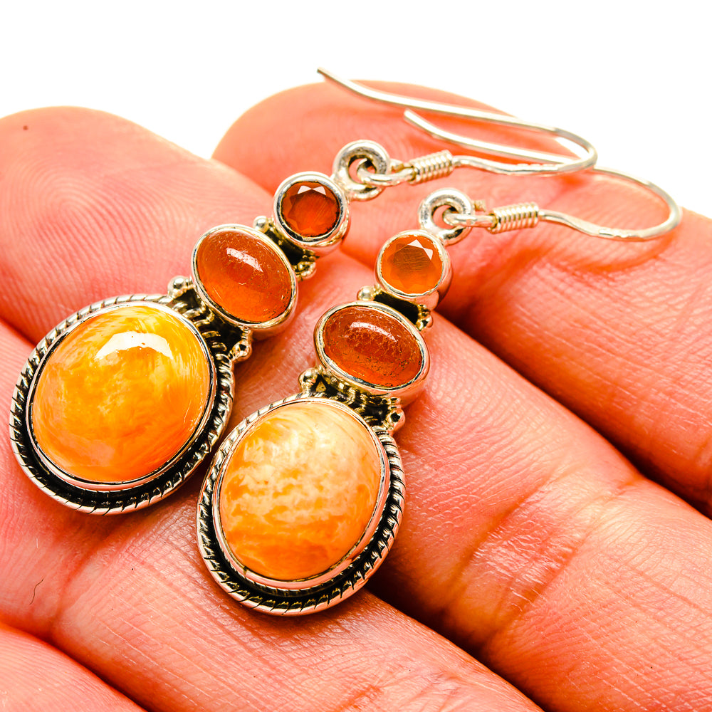Mexican Fire Opal Earrings handcrafted by Anasilvercos - EARR413858
