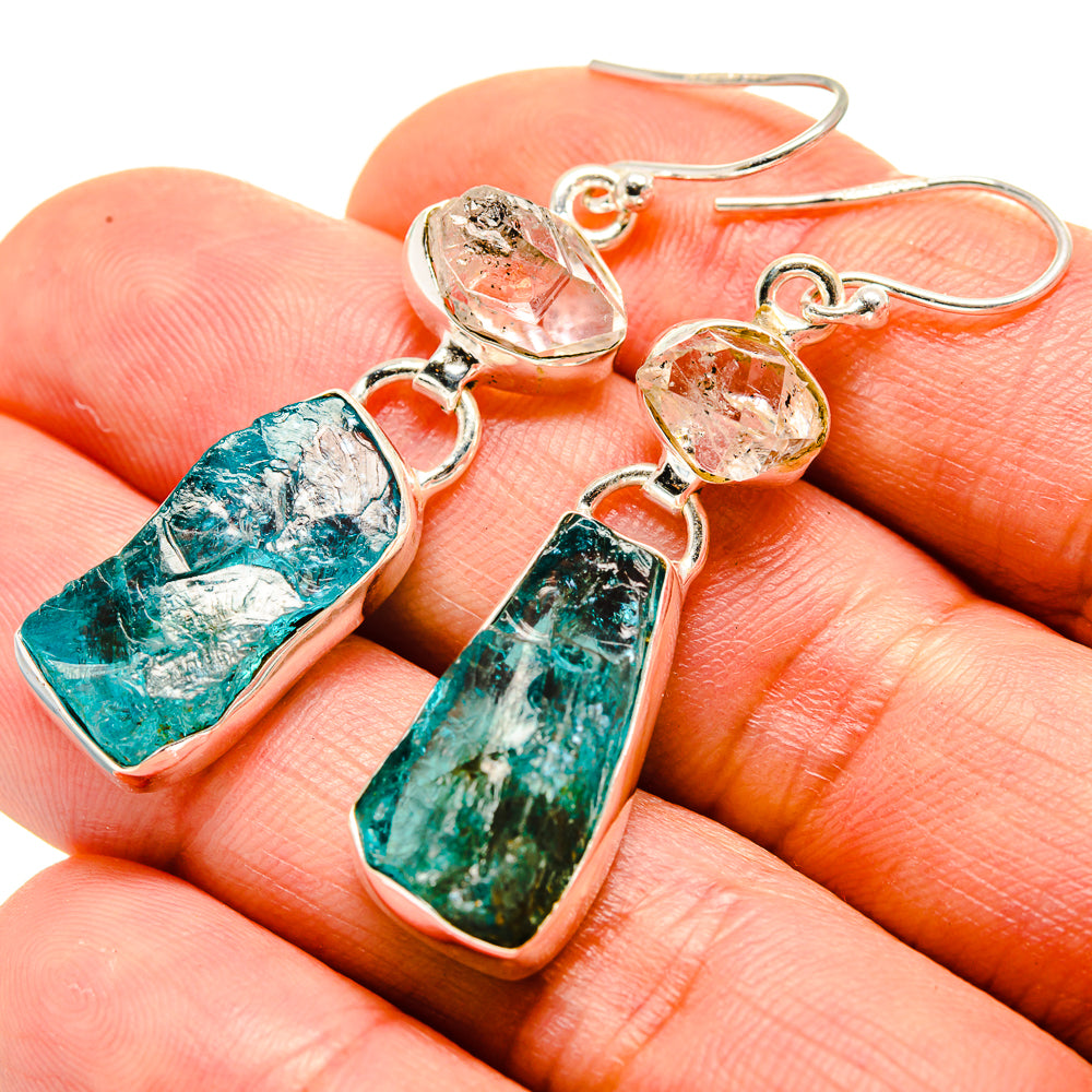 Blue Fluorite Earrings handcrafted by Anasilvercos - EARR413871