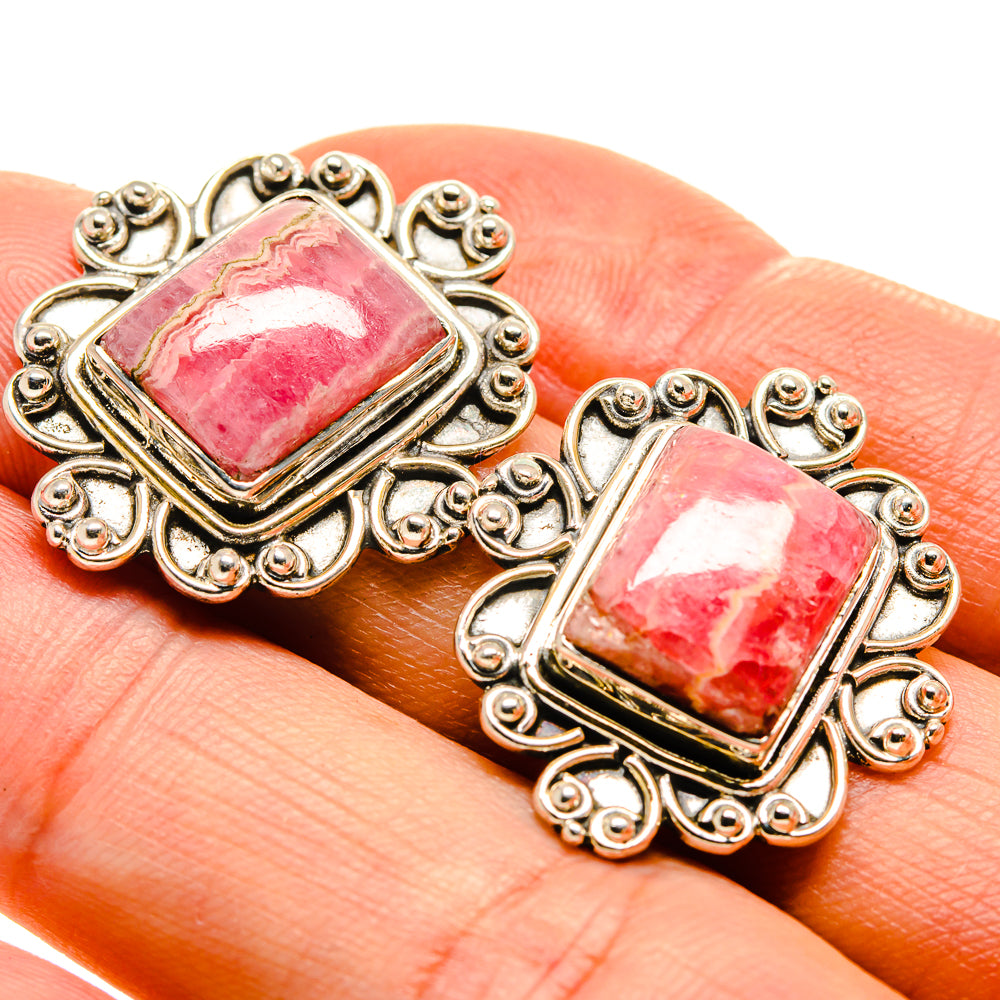 Rhodochrosite Earrings handcrafted by Anasilvercos - EARR413886