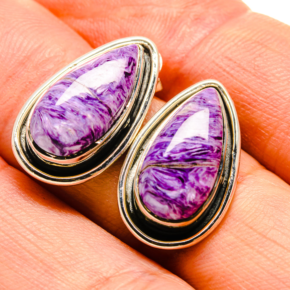 Charoite Earrings handcrafted by Anasilvercos - EARR413898