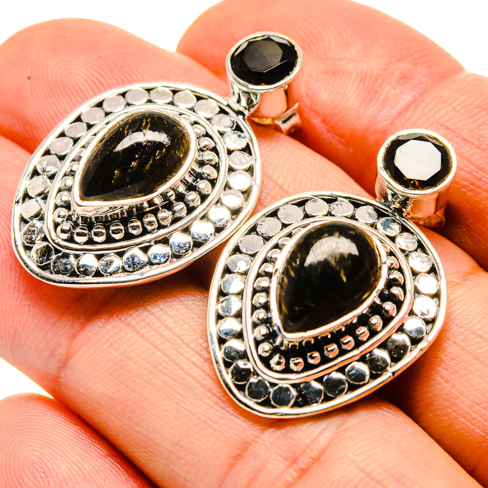 Golden Seraphinite Earrings handcrafted by Anasilvercos - EARR413901
