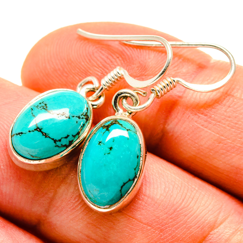 Tibetan Turquoise Earrings handcrafted by Anasilvercos - EARR413913